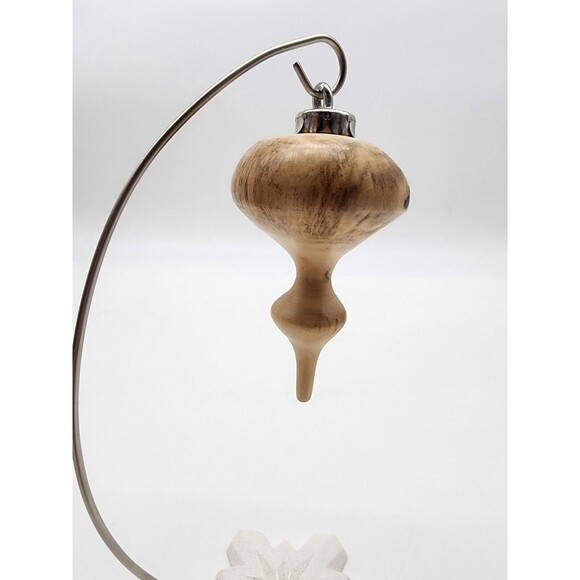 Handmade Set of 2 Wooden Ornaments Unique Finial Shaped Light wood Minimalist - Picture 6 of 12